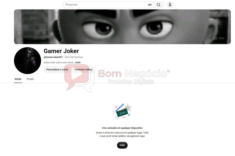 CANAL DO YOUTUBE DE 26K NÃO MONETIZADO - GAMES (COD-595)