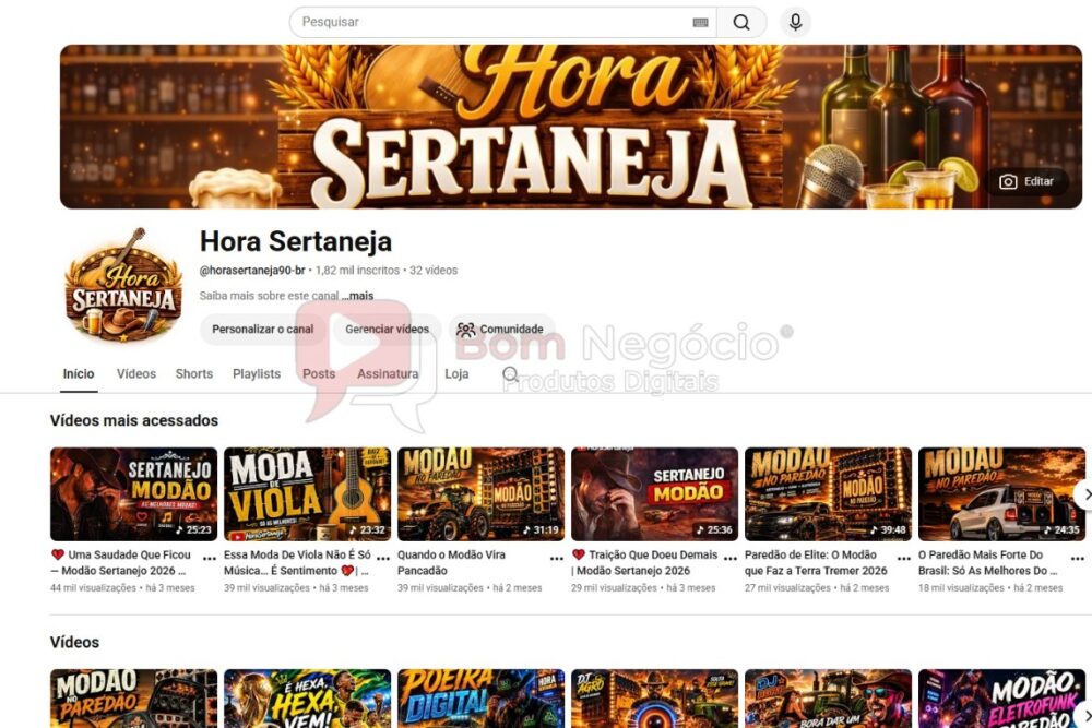 -CANAL DO YOUTUBE DE 2K MONETIZADO - MUSICAL (COD-603)