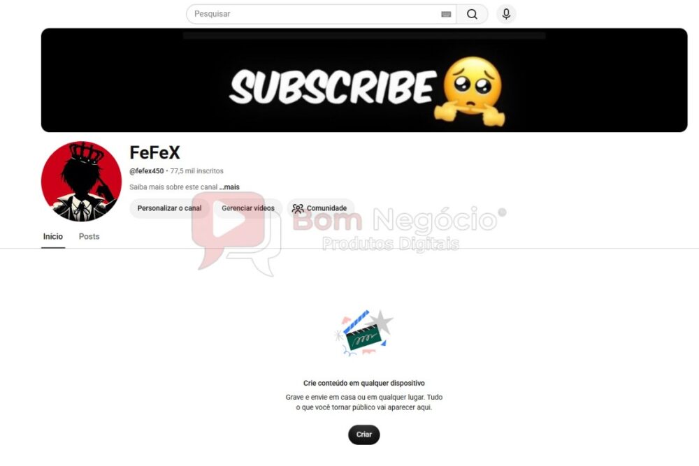 CANAL DO YOUTUBE DE 77K NÃO MONETIZADO - GAMES (COD-612)