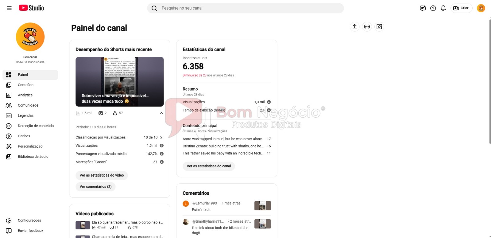 CANAL DO YOUTUBE DE 6K NÃO MONETIZADO - CURIOSIDADES (COD-613) - Imagem 2