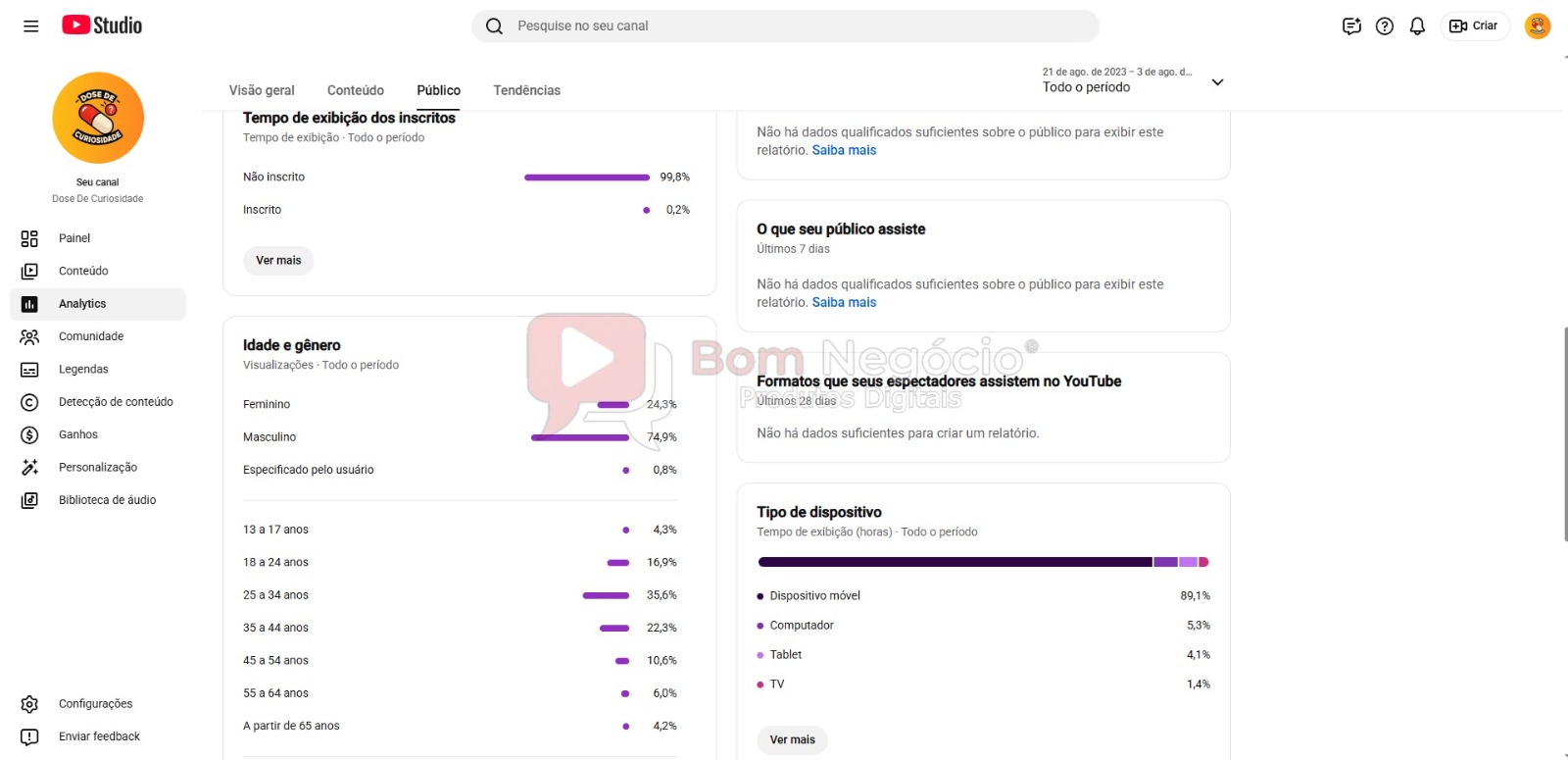 CANAL DO YOUTUBE DE 6K NÃO MONETIZADO - CURIOSIDADES (COD-613) - Imagem 4