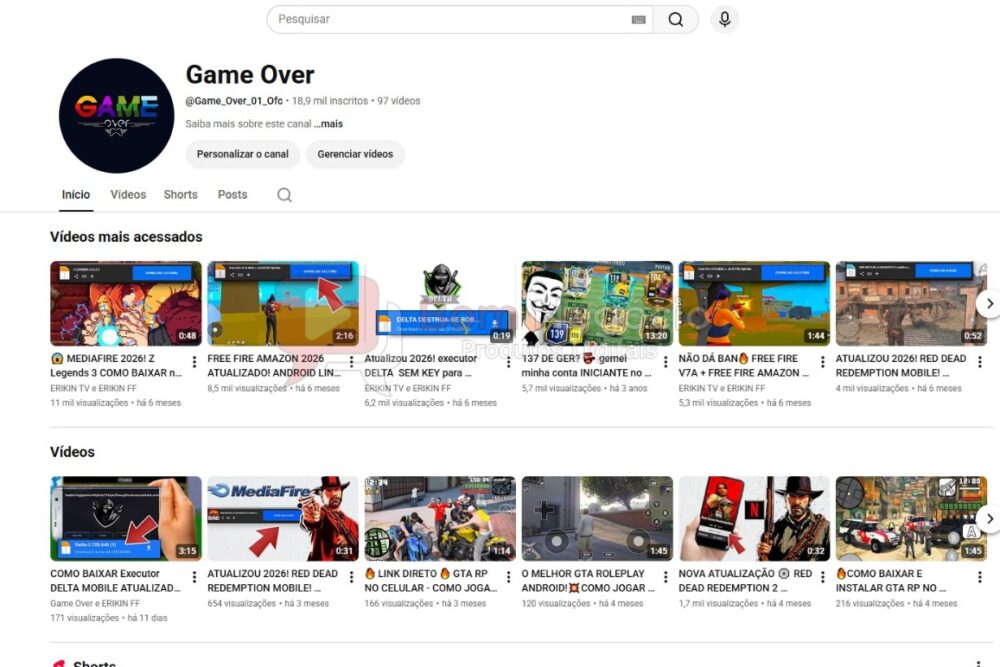 CANAL DO YOUTUBE DE 19K NÃO MONETIZADO - GAMES (COD-617)