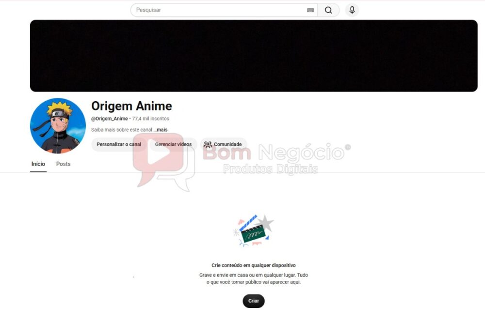 CANAL DO YOUTUBE DE 77K NÃO MONETIZADO - ANIMES (COD-622)