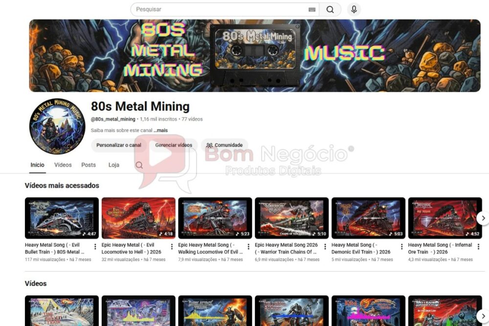 CANAL DO YOUTUBE DE 1K MONETIZADO - MUSICAL (COD-637)