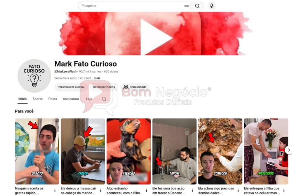 CANAL DO YOUTUBE DE 95K MONETIZADO - CURIOSIDADES (COD-651)