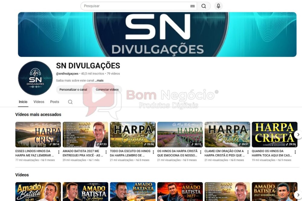 CANAL DO YOUTUBE DE 40K NÃO MONETIZADO - MUSICAL (COD-653)