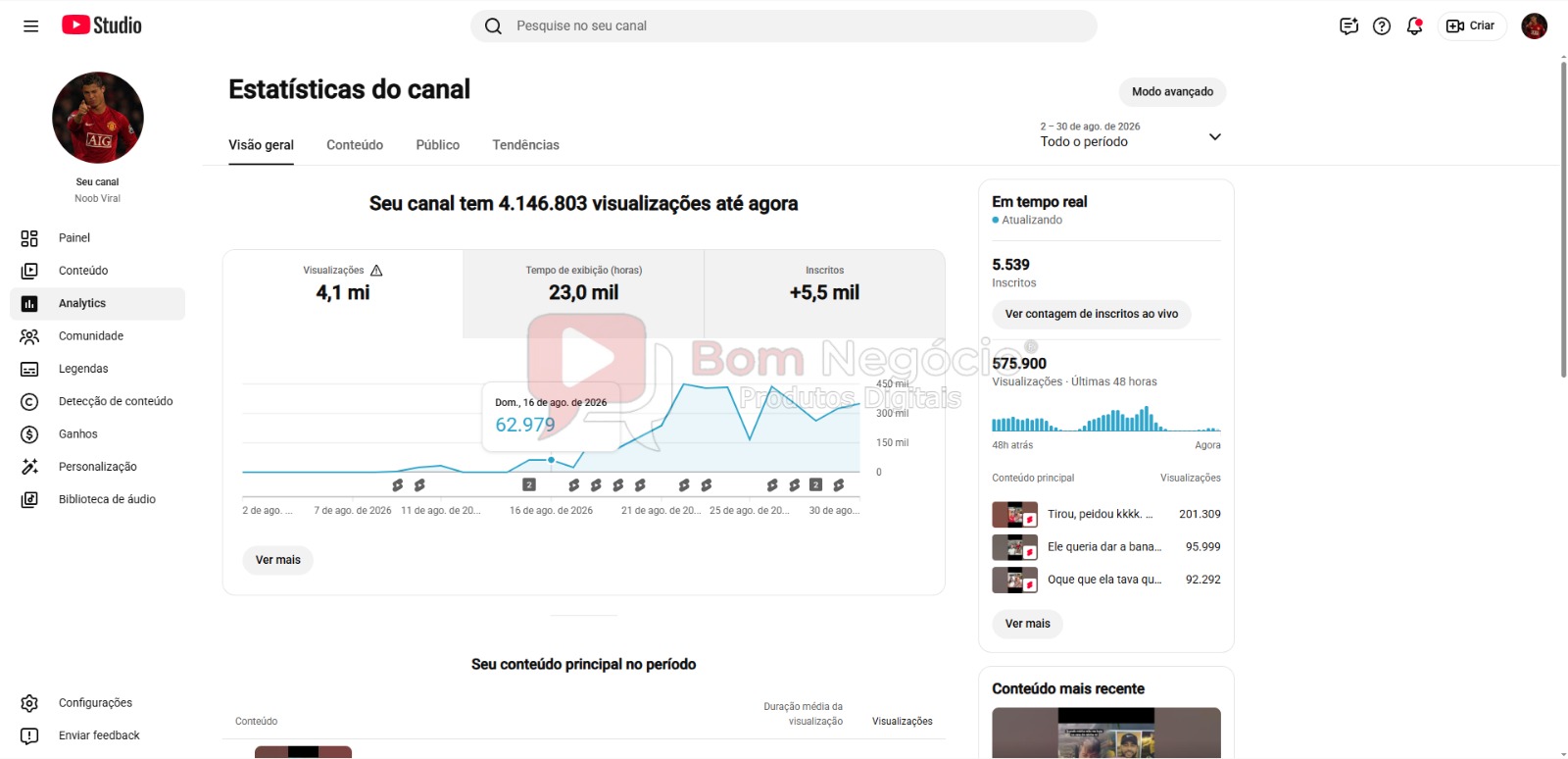 CANAL DO YOUTUBE DE 5K NÃO MONETIZADO - ENTRETENIMENTO (COD-655) - Imagem 3
