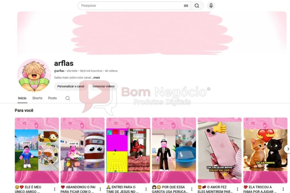 CANAL DO YOUTUBE DE 88K NÃO MONETIZADO - CURIOSIDADES (COD-660)