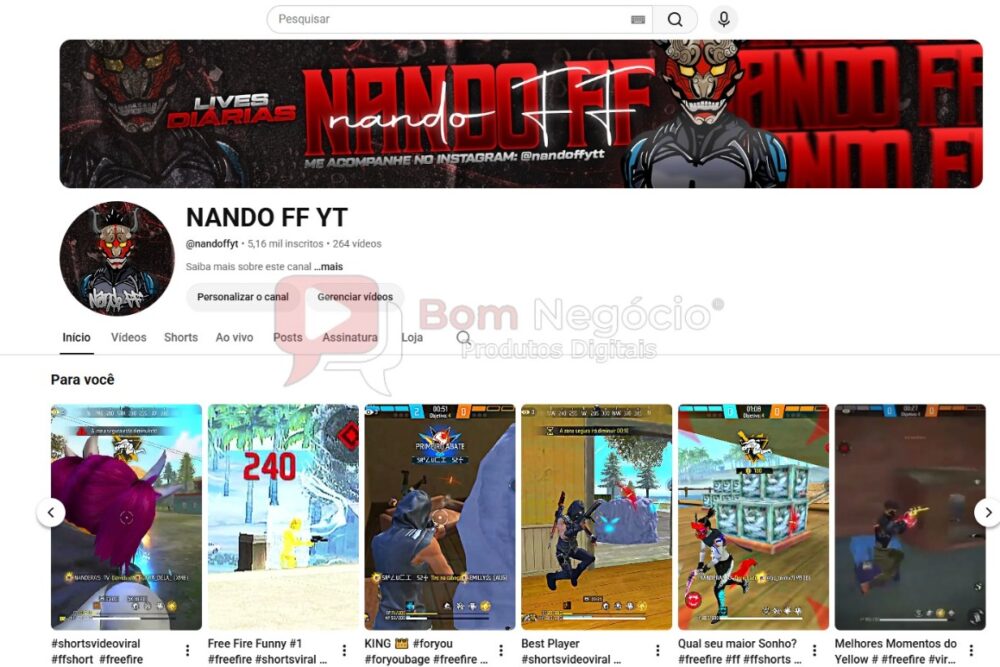 CANAL DO YOUTUBE DE 5K MONETIZADO - GAMES (COD-662)