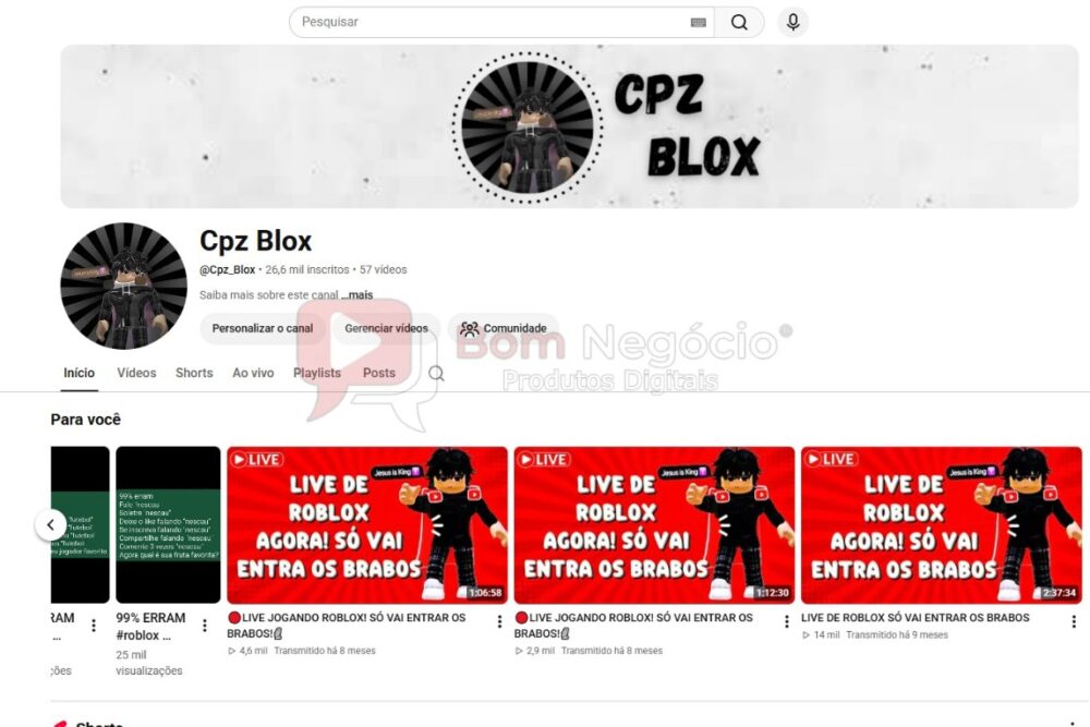 CANAL DO YOUTUBE DE 26K NÃO MONETIZADO - GAMES (COD-679)