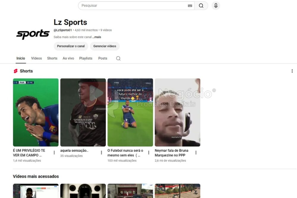 CANAL DO YOUTUBE DE 4K NÃO MONETIZADO - FUTEBOL (COD-690)