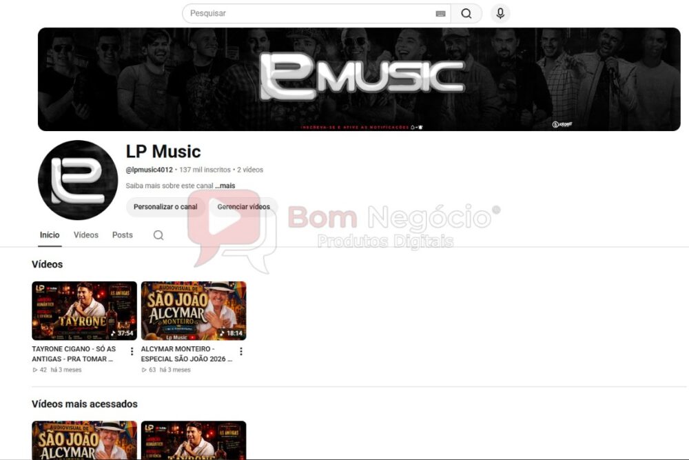 CANAL DO YOUTUBE DE 137K NÃO MONETIZADO - MUSICAL (COD-691)