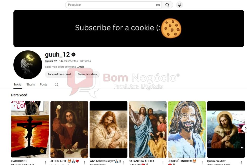 CANAL DO YOUTUBE DE 144K NÃO MONETIZADO - RELIGIÃO (COD-696)