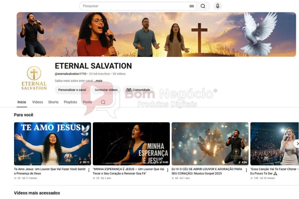 CANAL DO YOUTUBE DE 23K NÃO MONETIZADO - MUSICAL (COD-701)