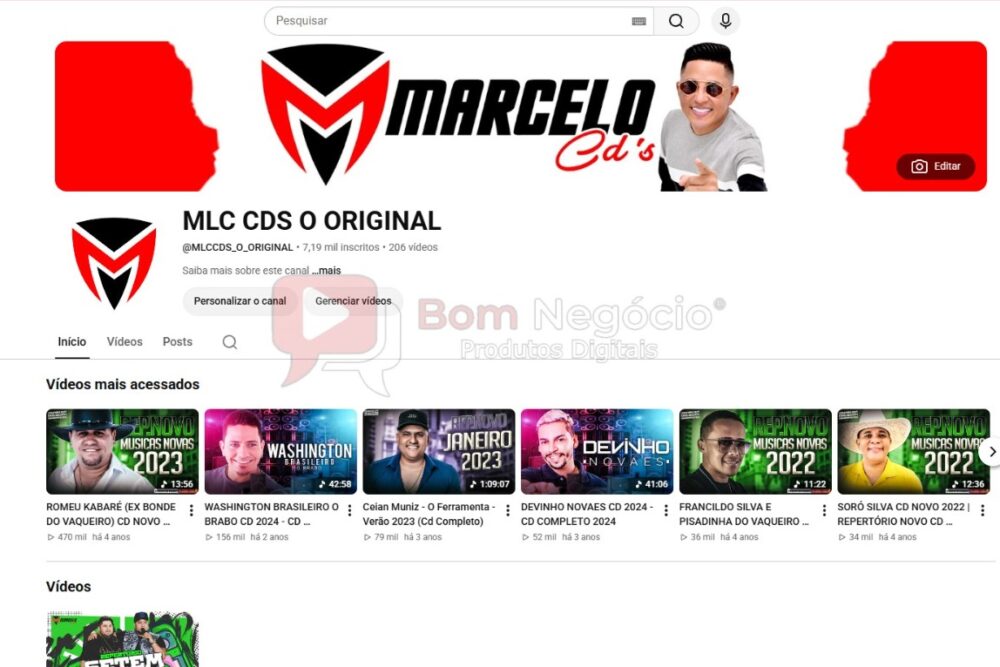 CANAL DO YOUTUBE DE 7K NÃO MONETIZADO - MUSICAL (COD-713)