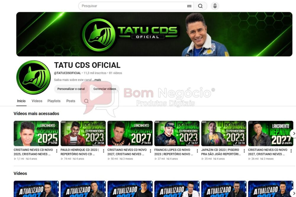 CANAL DO YOUTUBE DE 11K NÃO MONETIZADO - MUSICAL (COD-714)
