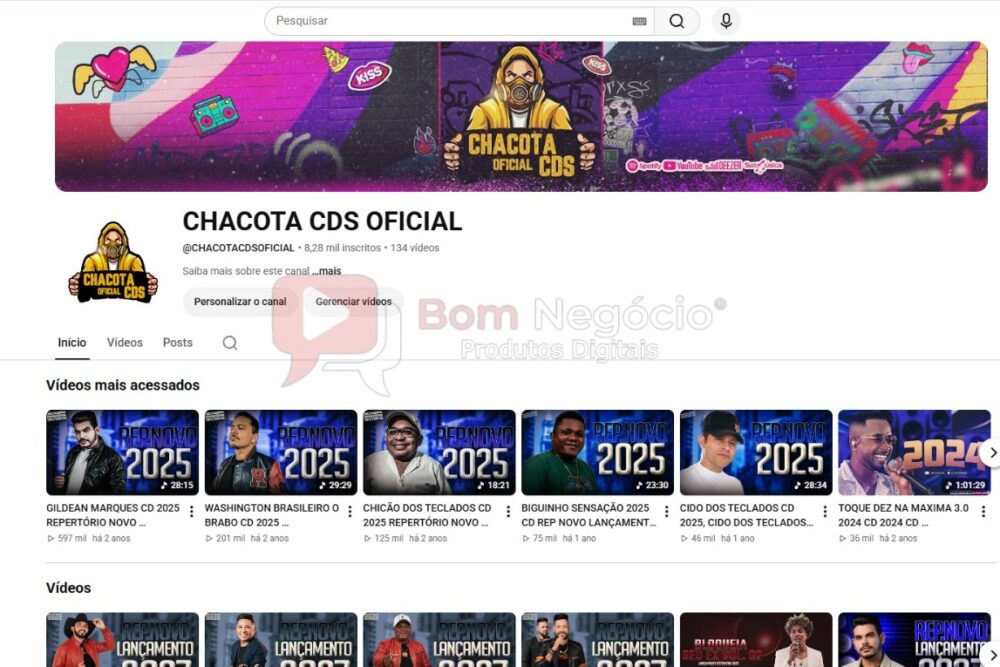 CANAL DO YOUTUBE DE 8K NÃO MONETIZADO - MUSICAL (COD-717)