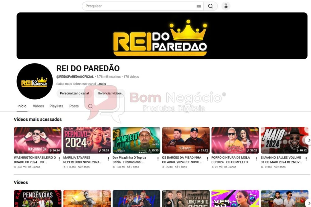 CANAL DO YOUTUBE DE 8K NÃO MONETIZADO - MUSICAL (COD-720)