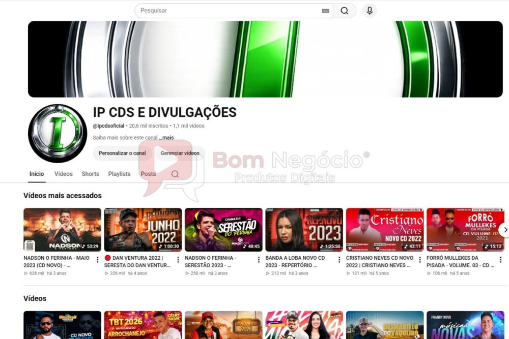 CANAL DO YOUTUBE DE 20K NÃO MONETIZADO - MUSICAL (COD-724)