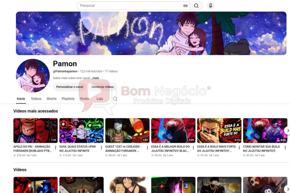 CANAL DO YOUTUBE DE 12K MONETIZADO - GAMES (COD-727)